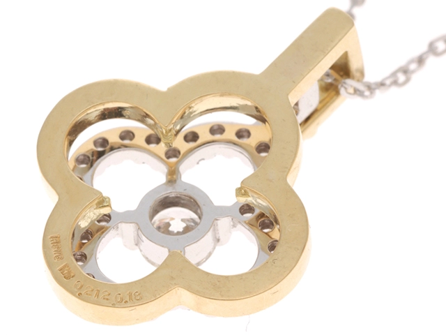 JEWELRY　ノーブランドジュエリー　ネックレス　K18YG/WG ゴールド　ダイヤモンド0.212/0.18　重量4.8g　【472】YN