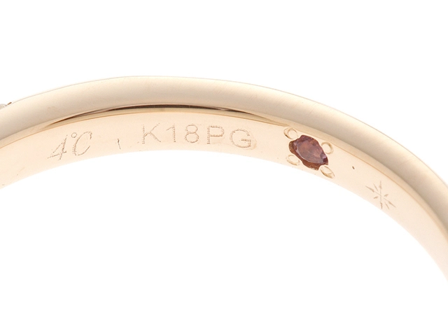 4℃ ヨンドシー リング K18PG ダイヤ 約1.8g 約6.5号 2141100626900【432】