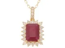 JEWELRY　ジュエリー　ネックレス　K18　イエローゴールド　ルビー1.20ct　ダイヤモンド0.233ct　約2.2g　2141100627020【207】