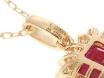 JEWELRY　ジュエリー　ネックレス　K18　イエローゴールド　ルビー1.20ct　ダイヤモンド0.233ct　約2.2g　2141100627020【207】