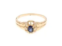 JEWELRY ノンブランドジュエリー リング 指輪 K18 ゴールド サファイヤ ダイヤモンド 0.05ct 9.5号 【460】2141100629970