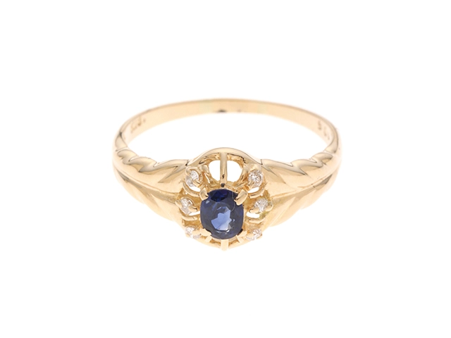 JEWELRY ノンブランドジュエリー リング 指輪 K18 ゴールド サファイヤ ダイヤモンド 0.05ct 9.5号 【460】2141100629970