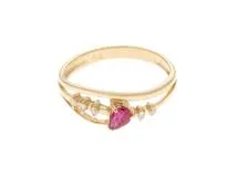 JEWELRY　ジュエリー　リング　K18 　ゴールド　9号  　ルビー　ダイヤモンド  　 約2.0g 　 2141100632666【208】