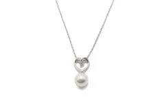 MIKIMOTO ミキモト ネックレス K18WG ホワイトゴールド パール 真珠 ダイヤモンド 【460】2141100632949