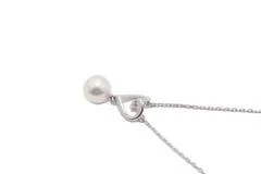 MIKIMOTO ミキモト ネックレス K18WG ホワイトゴールド パール 真珠 ダイヤモンド 【460】2141100632949