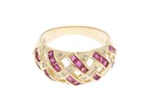 JEWELRY　ノンブランドジュエリー　リング　日本サイズ約12号　K18　ルビー1.18カラット　ダイヤモンド0.15カラット　重さ約5.2グラム【472】YK