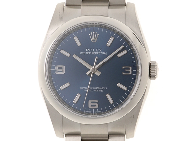 ランダムシリアル　2020年ギャラ　ROLEX　ロレックス　オイスターパーペチュアル　116000　ステンレス　ブルー369文字盤　男性用自動巻時計【473】