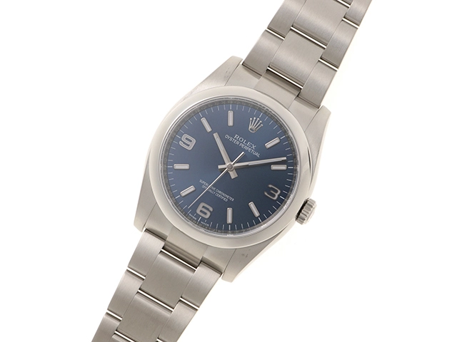 ランダムシリアル　2020年ギャラ　ROLEX　ロレックス　オイスターパーペチュアル　116000　ステンレス　ブルー369文字盤　男性用自動巻時計【473】