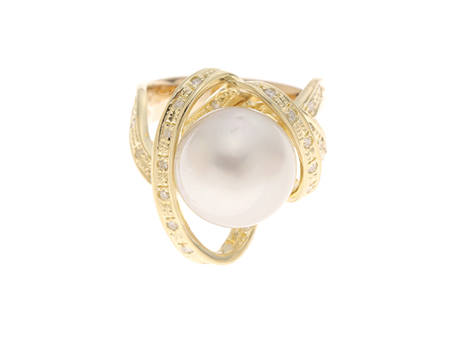 ノンブランド リング 指輪 ダイヤリング JEWELRY ノンブランドジュエリー リング 14号 K18/パール8.6mm