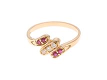 JEWELRY　ノンブランドジュエリー　リング 指輪　K18　R　D　ルビー　ダイヤモンド　約2.1g　#11.5　2141100641163【208】