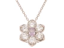 JEWELRY　ジュエリー　ネックレス　K18ホワイトゴールド　ファンシーパープルピンクダイヤモンド　ダイヤモンド　鑑定書付き【207】2141100643242