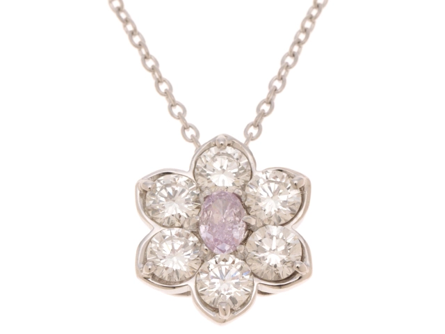 JEWELRY ジュエリー ネックレス K18ホワイトゴールド ファンシーパープルピンクダイヤモンド ダイヤモンド 鑑定書付き 【432】 2141100643242