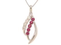 JEWELRY　ジュエリー　ネックレス　PT850/PT950プラチナ　ルビー0.22/ダイヤモンド0.21  　重さ3.6g  　【472】HA