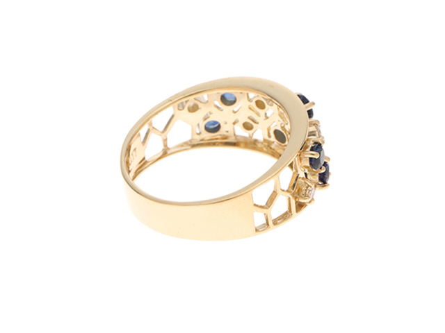 18金 K18 ゴールド 天然ダイヤモンドサファイア リング 指輪 約13号弱 13号 蝶 リング 指輪 13号 18金 K18ゴールド ダイヤモンド 0.25ct