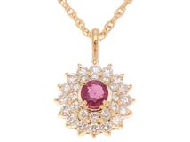 JEWELRY　ジュエリー　ネックレス　K18イエローゴールド　ルビー0.25ct/ダイヤモンド0.39ct　約3.7g　2141100647196【207】