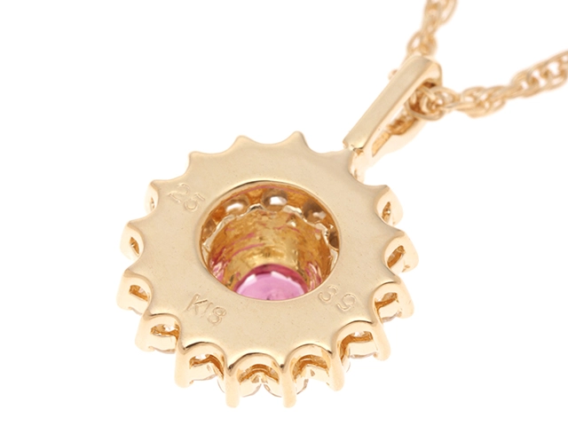 JEWELRY　ジュエリー　ネックレス　K18イエローゴールド　ルビー0.25ct　ダイヤモンド0.39ct　約3.7g　2141100647196【432】