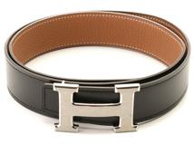 HERMES 　エルメス　小物　Hベルト　32ｍｍ　ブラック・ゴールド　ボックスカーフ・トゴ　サイズ75cm　Ｋ刻印・2025年頃製造　【472】HA