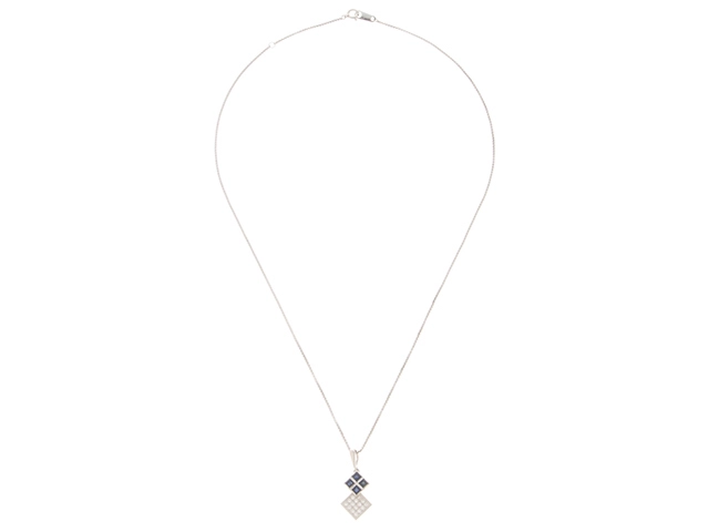 JEWELRY ジュエリー ネックレス PT850/PT900プラチナ サファイア0.66ct ダイヤモンド0.16ct 約6.9g【207】2141100649855