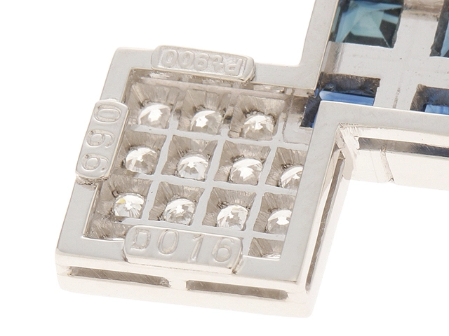 JEWELRY ジュエリー ネックレス PT850/PT900プラチナ サファイア0.66ct ダイヤモンド0.16ct 約6.9g【207】2141100649855