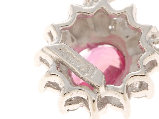 JEWELRY　ノンブランドジュエリー　貴金属・宝石　ネックレス　プラチナ850　ルビー約0.41ct/ダイヤモンド　約2.4g　2141100655238　【205】