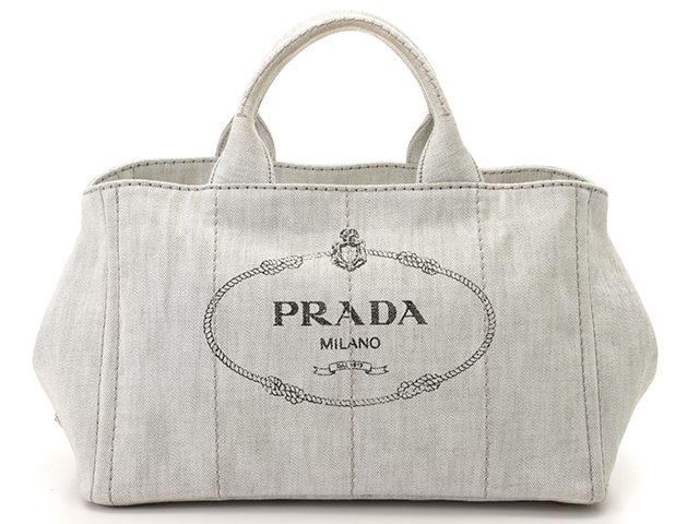 PRADA プラダ カナパ トートバッグ デニム ビアンコ B2642B【434
