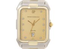 GIRARD-PERREGAUX ジラール・ペルゴ  腕時計 レクタンギュラー 485.157 K18イエローゴールド/ステンレス シャンパン10Pダイヤモンド文字盤 クォーツ 【472】SJ