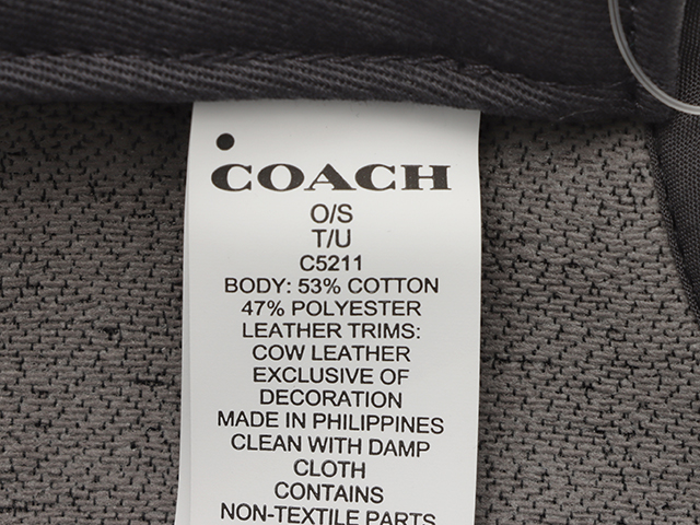 COACH コーチ キャップ C5211 シグネチャー グレ－ コットン 高