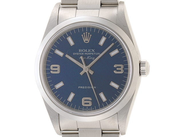 A番 ROLEX ロレックス メンズ オートマチック エアキング 14000 ブルー369文字盤 トリチウム SS【472】HK  の購入なら「質」の大黒屋（公式）