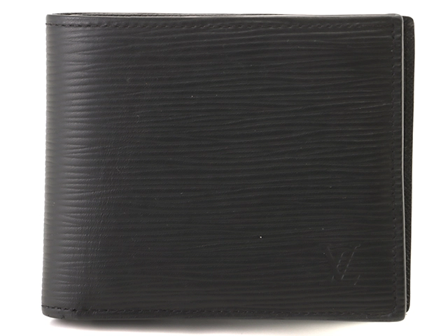 【美品：即購入可】ルイヴィトン M62289 エピ ポルトフォイユ 二つ折り財布ブラック黒