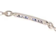 JEWELRY ノンブランド ジュエリー ブレスレット K18 ホワイトゴールド サファイア 0.98カラット ダイヤモンド 0.12カラット 6.3g【473】