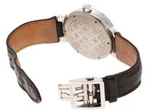 LOUIS VUITTON ルイ・ヴィトン 腕時計 タンブールGMT　Q11310自動巻き　ステンレス　ブラウン文字盤【460】2141200384410