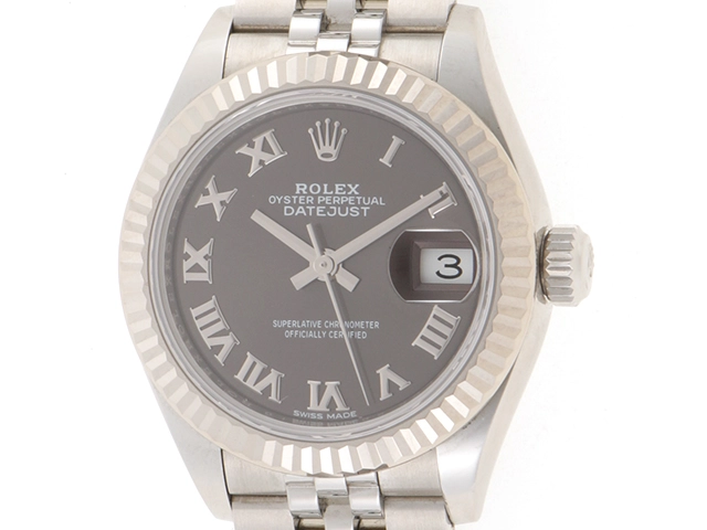 2018年9月 並行 ROLEX ロレックス 時計 デイトジャスト28 279174 ダークグレーローマン WG/SS 自動巻き レディース（2141200397489）M【200】