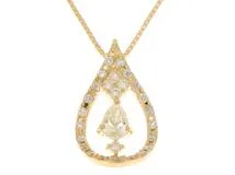 JEWELRY　ジュエリー　ネックレス　K18 イエローゴールド　ダイヤモンド　0.199ct/0.18ct　約2.4g　2141200398233【207】
