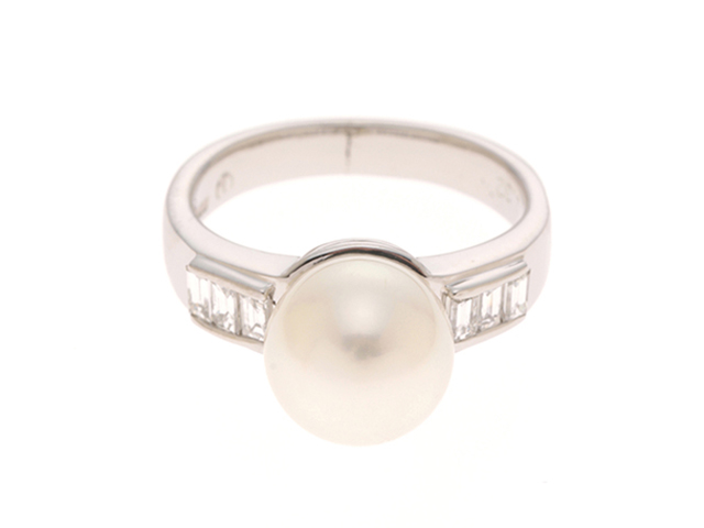 ノンブランド ジュエリー JEWELRY パール指輪 プラチナ PT900 D0.32 