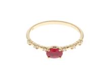 JEWELRY ノンブランドジュエリー リング K18 ルビー約0.4カラット ダイヤモンド約0.07カラット 約1.8g 15号 2141200414308 【432】