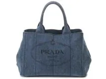 PRADA　プラダ　ミニカナパ　デニム　ブルー　２ｗａｙバッグ　1BG439【434】2141200415541