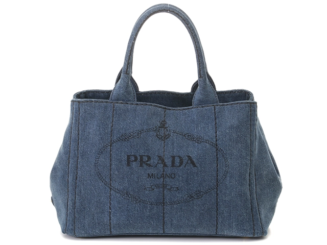 PRADA　プラダ　ミニカナパ　デニム　ブルー　２ｗａｙバッグ　1BG439【434】2141200415541