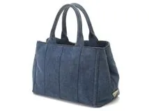 PRADA　プラダ　ミニカナパ　デニム　ブルー　２ｗａｙバッグ　1BG439【434】2141200415541