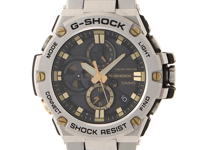 CASIO カシオ 腕時計 2023年並行品 G-SHOCK G-STEEL GST-B100D-1A9JF 樹脂／ステンレス タフソーラー Bluetooth【472】SJ