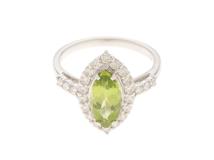 JEWELRY　ジュエリー　 リング　K18ホワイトゴールド　 ペリドット1.58／ダイヤモンド0.62   　4.5g  サイズ12号　【472】HG
