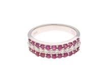 JEWELRY ノンブランドジュエリー リング 12号 K18ホワイトゴールド/ルビー0.83ct/ダイヤモンド0.36ct/重さ約4.7g【472】YY