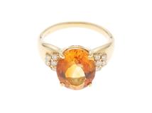 JEWELRY　ノンブランドジュエリー　 　リング　K18 ゴールド　#9  　シトリン2.67　ダイヤモンド1.63   　5.0g  　【472】HG