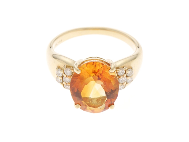 JEWELRY　ノンブランドジュエリー　 　リング　K18 ゴールド　#9  　シトリン2.67　ダイヤモンド1.63   　5.0g  　【472】HG