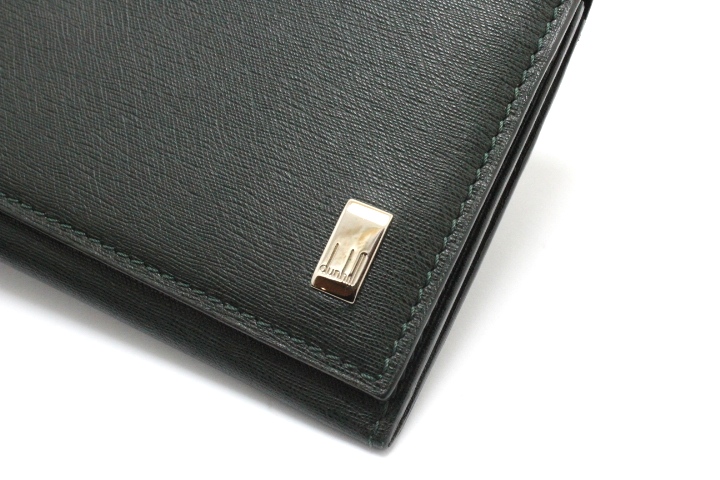 dunhill ダンヒル 2つ折りZIP長財布 グリーン レザー メンズ