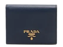 PRADA プラダ 1MV204 ネイビー サフィアーノ 二つ折り財布