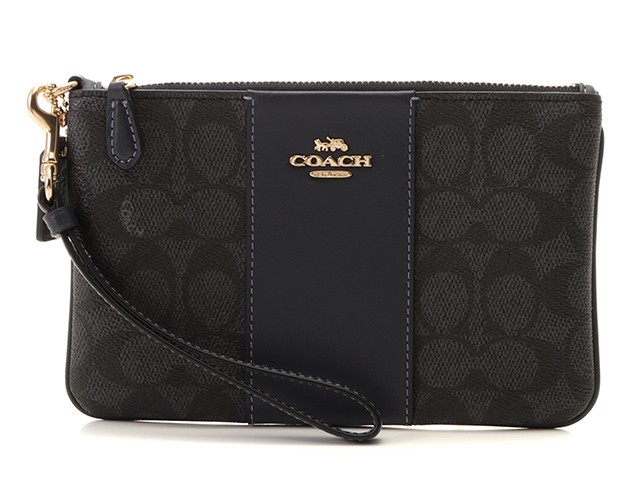 COACH コーチ ポーチ スモールリストレット シグネチャー PVC