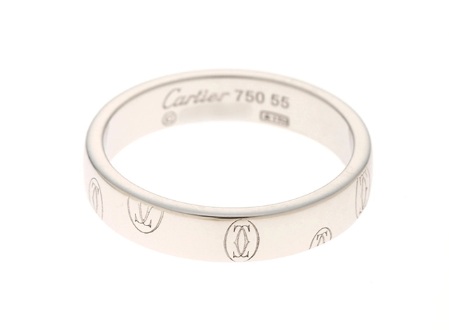 カルティエ　 Cartier　ハッピーバースディ　リング　指環　指輪　WG　ホワイトゴールド　55号　5.4ｇ　【472】HF
