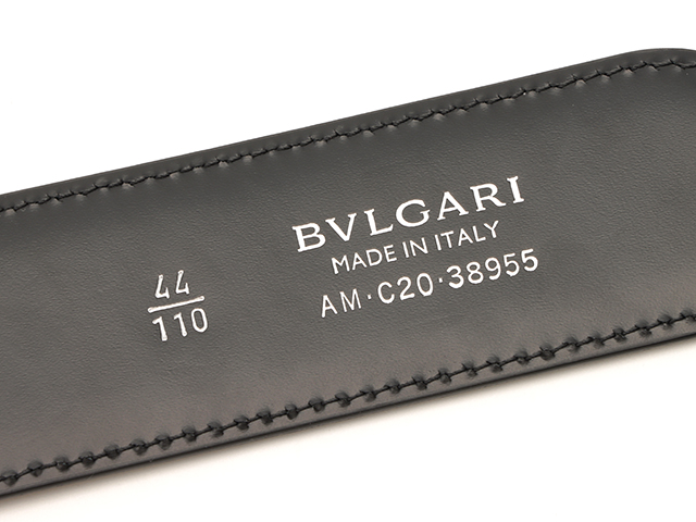 BVLGARI ベルト ブラック　made in Italy 美品】BVLGARI ブルガリ ベルト シルバー ブラック イタリア製