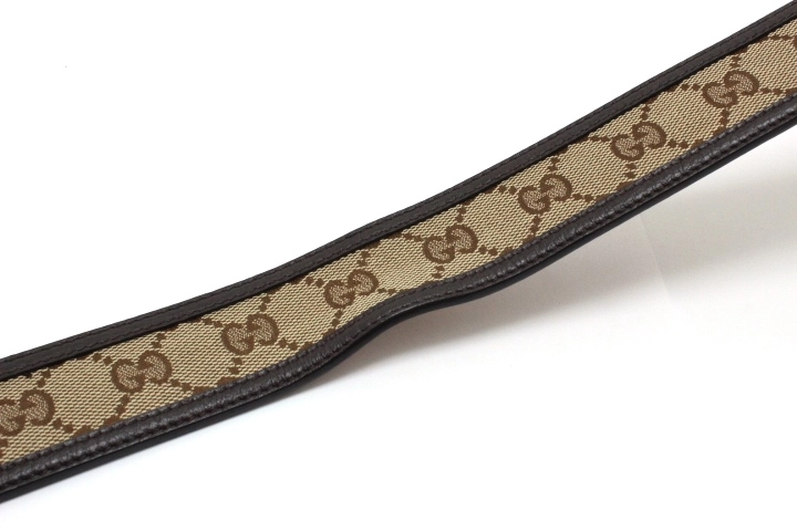 GUCCI グッチ GGキャンバスベルト 449716 ベージュ/ブラウン/SV レザー