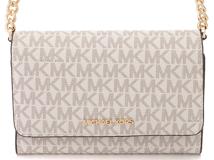 MICHAEL KORS　マイケル・コース　シグネチャーチェーンウォレット　ホワイト／ブラウン　2141300339099【208】